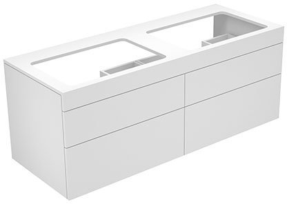 Keuco Waschtischunterbau 31575740000 Edition 400 weiß/Glas cashmere klar 4 Auszüge Keuco