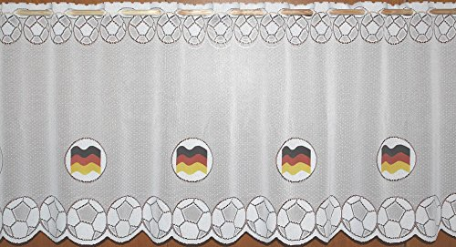 Fußball WM 2018 Fanartikel Gardine Deutschland Flagge Scheibengardine - Set 2-teilig 30x160 und 52x160 cm …auspacken, aufhänge, fertig! - Panneaux Vorhang Fussball Weltmeisterschaft Typ79