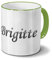 printplanet Tasse mit Namen Brigitte - Motiv Chrom-Schriftzug - Namenstasse, Kaffeebecher, Mug, Becher, Kaffeetasse - Farbe Grün
