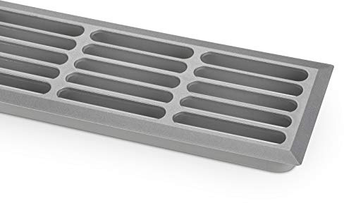 Abluftgitter Belüftungsgitter 476 x 80 x 13 mm Silber lackiert Schlitzlochung von SO-TECH®