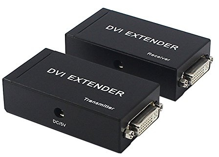 Neutral products DVI Extender, DVI amplificateur à RJ45 1080P HD sans Perte par l'extension d'un Seul câble Ethernet Cat5e Cat6 Support 1080P (jusqu'à 60 m, émetteur + récepteur)