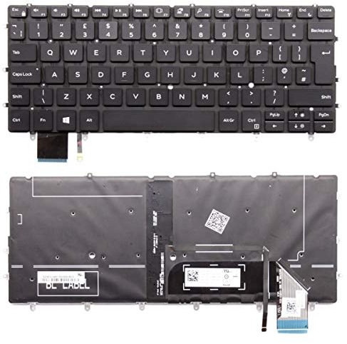 New Laptop Keyboard Compatible with Dell XPS 13 9370 9380 Backlit UK Layout English Keyboard QWERTY 082FHM 82FHM 6Y7DJ without Frame UK Quick Dispatch