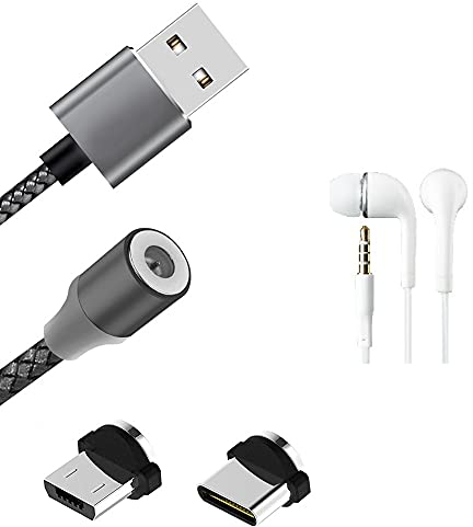 K-S-Trade Qualitativ & Innovativ Hochwertiges Magnet-Lade-Kabel Sync-Kabel Daten-Kabel + Kopfhörer Für Oukitel C18 Pro Mit USB-Typ-C-Anschluss Und