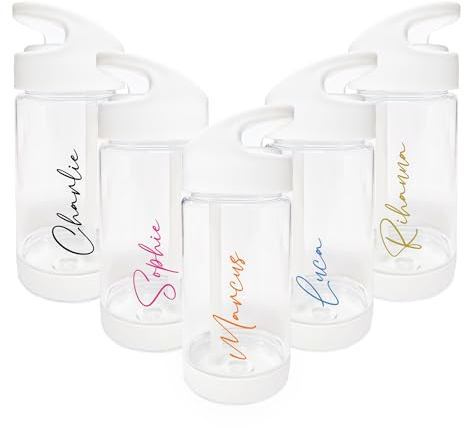 Personalised Water Bottle 380ml BPA Mini Love Any Name School Nursery TV Kids Beaker for Children Toddlers Used for Cycling Sport, Small And Easy to Carry For Boys And Girls