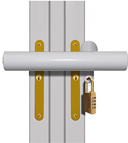 Patio Door Lock Keyless 'Deluxe' High Security Deadlock Sliding Fix Bar Seen from Outside Tough and Easy