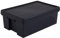 M1SS 36L Litre Bam Black Recycled Plastic Heavy Duty Storage Box With Lid Home Office Stackable Container (1)