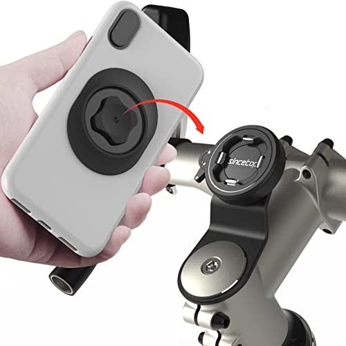 CQ Sincetop Handyhalterung Fahrrad, Handyhalter Fahrrad - Univeral Handy Fahrradhalterung, Stabile Aluminium Smartphone Halterung Farhrrad Vorbau mit Ultra-Sperre für Rennrad MTB