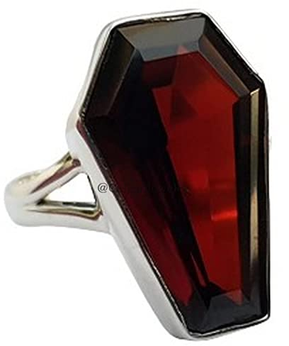 Granat Naturheiledelstein Sargring, Statement-Ring, Ehering für Herren Damen, Verlobungsgeschenke für ihn, Geburtstagsgeschenke für Paare, Januar Geburtsstein Ring (Granat)