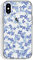 GYZYA for iPhone X and iPhone Xs Case, 5.8 Inch Clear with Floral Design, Cute Protective Slim TPU Bumper + Shockproof Non Yellowing Back Cover for Women and Girls (Tiny Flowers/Blue)