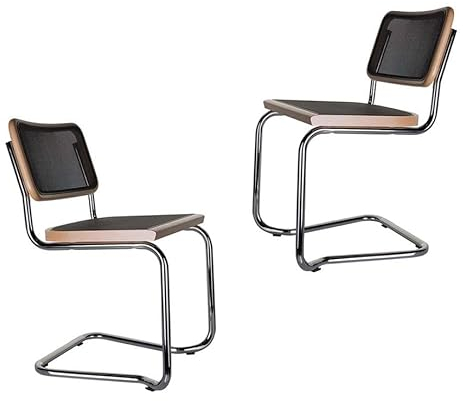 Holm 2er Set Freischwinger Besucherstuhl mit luftdurchlässigem Meshgewebe Buche Natur/Chrom