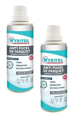 WYRITOL Lot de 2 Aérosols 200 ml Anti Puces de Parquets