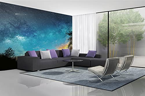 Vlies Fototapete NACHTHIMMEL 375 x 250 cm (inkl. Kleister) - Vlies Tapete, Wandtapete, Wandbilder - Tapete für Wohnzimmer Schlafzimmer, Büro, Küche - Montagefertig