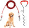 EFUTURETIME Piquet Ancrage Spirale Attache Longe Chien en Acier Inoxydable, Câble d'attache pour Chien 6m, Piquet d'Amarrage pour Le Cour, Le Camping, Les Parcs