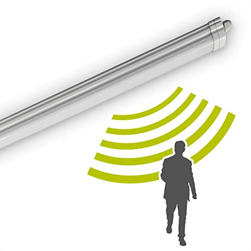 INNOVATE LED Feuchtraumleuchte mit Bewegungsmelder 130cm | 45W Werkstattlampe LED | 4000K Kellerlampe | Feuchtraumlampe | IP65 Deckenleuchte für Garage, Keller | Wannenlampe | Wannenleuchte