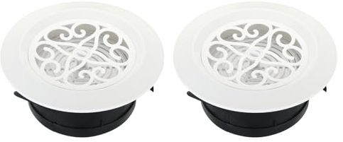 PATIKIL 5 Rejilla de Ventilación Redonda de Techo Ajustable 2 Paquete Cubierta de Rejilla de Difusor de Aire Redonda de ABS con Pantalla Para Baño Cocina Sala de Estar Blanco