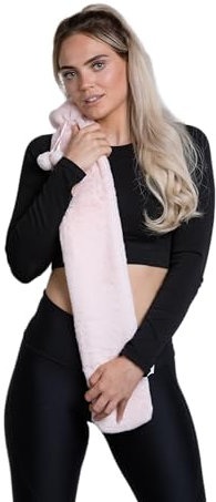 Extra Long bodybottle hot Water Bottle in Luxorious Pink Faux Fur Cover 72cm 2L