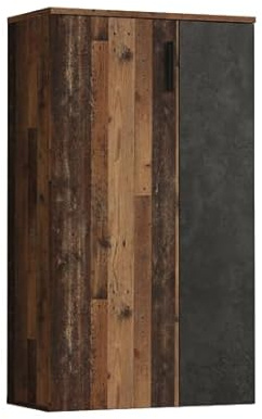 möbelando Schuhschrank >Boots< in Old Wood Vintage/Betonoptik - 68,9x120,4x34,1cm (BxHxT)
