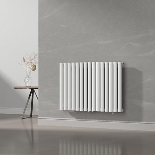 [neu.haus] Termosifone da Parete Radiatore Design Riscaldamento ad Acqua Calda Termoarredo a Pannello Singolo con Elementi Tubolari 60 x 90 cm - Bianco