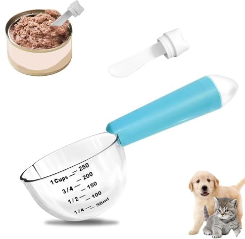 yufana Messlöffel für Tierfutter, Schaufel für Haustierfutter, Hundefutter Löffel Nassfutter, Genaue Messung, Kann Auch für Reis, Mehl und Andere Getreidearten Verwendet Werden(Blau)