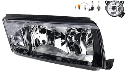 Johns, Scheinwerfer Halogen Front kompatibel zu Skoda Fabia 6Y 09/99-03/08 H7 H3 Rechts + Nebelscheinwerfer + Leuchtmittel