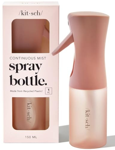 Kitsch Bouteille Spray pour Cheveux - Vaporisateur Continu à Ultra Fine Brume pour Coiffure, Barbier, Salons, Nettoyage, Plantes, Bouteille Polyvalente en Plastique Recyclé - Terracotta, 5 oz