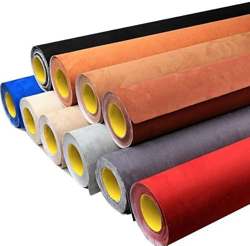 Mikrofaserstoff Folie Selbstklebend Premium - Wildleder Optik Stretch Stoff - Car Wrapping Folie (Hell Braun, 30 cm x 142 cm)