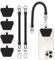 Phone Lanyard, Universal Theftproof Anti-Lost Elastic Tether Wrist Strap with Patch Compatible with Most Smartphones(Black*2)