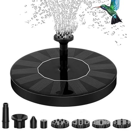 PZCC Fontaine Solaire Extérieur Flottante Pompe Bassin Solaire avec Avec 6 Buses, Adaptée aux Bains D'oiseaux, Étangs, Piscines, Terrasses, Décorations de Jardin (Levage Maximum 110 cm)