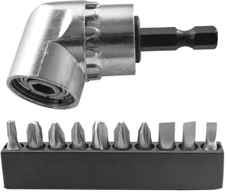 1-Piece Bit Cornerer, 10-Piece Bit Cornerer, Electric Screwdriver Cornerer, Hexagonal Bit Corner, Right Angle Drill Attachment, Drill Bit Extension Cornerer, Drill Bit Turning Tool
