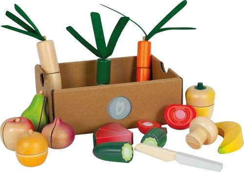 small foot Schneide-Set Obst und Gemüse Fresh, Lebensmittel für Kinderküche, Rollenspielzeug ab 2 Jahren, 12563