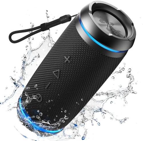 W-KING Cassa Bluetooth Portatile Potente 36W PEAK, Altoparlante Impermeabile IPX6, 360° HI-FI Bassi Potenti, Bluetooth 5.4, Chiamata in Vivavoce, Vero Stereo Senza Fili, AUX, Tipo-C