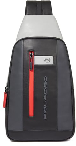 Piquadro – Herren-Rucksack mit Umhängetasche und iPad mini-Halterung – Hochwertiges Leder – Elegantes Grau/Schwarz