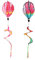 Vaguelly 2 Stk Heißluft ballon Windst reifen Windmühle Spielzeug Garten Windräder Kreisel Windspiele Ballonwind hühner spielzeug sommerdeko hängende Verzierungen hängende Ornamente Stoff