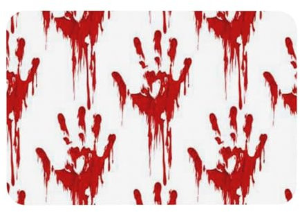 GSGCSBYMLG Kieselgur mit blutigen Handabdrücken bedruckt, für den Innenbereich, waschbar, Fußmatte