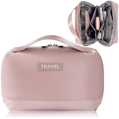 PIGIAOKA Electronic Organizer Accessory Bag Cable Organiser Waterproof Travel Gadget Bags Tech Pouch for Charger, Cables, Hard Drive, Power Bank, Memory Card (Pink)