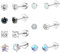 7 Paar Titan Ohrstecker für Empfindliche Ohren Set, Hypoallergenic Titan Ohrringe Damen Mondstein Ohrringe Opal für Damen Mädchen Kinder