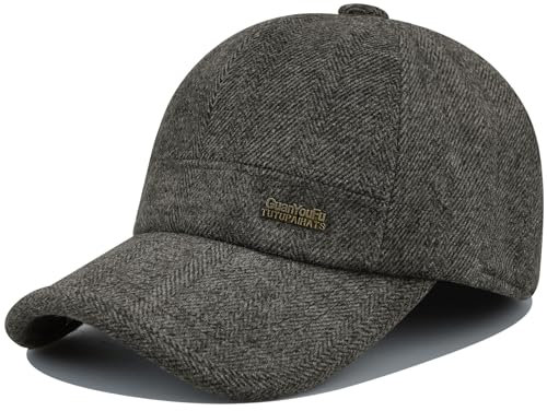 Clakllie Casquette de baseball pour homme - En laine polaire chaude - Avec cache-oreilles - Casquette de sport d'extérieur - Pour homme - Hiver et automne, Café C-GSDT4, taille unique