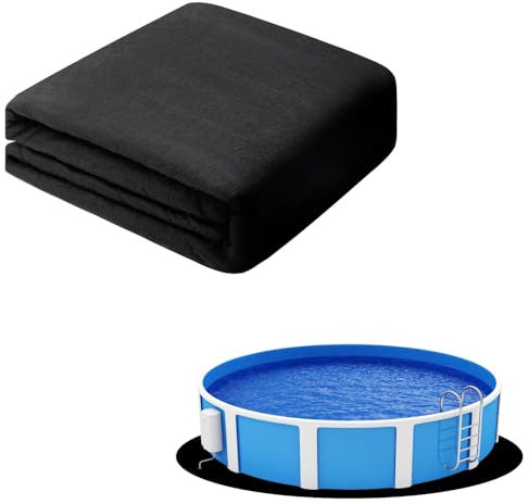Tacsal Poolfolien 4,5 m rund, dicke Geotextil-Poolfolie für Bodenschutz, robuste Unterpoolmatte, Schwimmbadfolien für Außenpolsterung, pannensicher