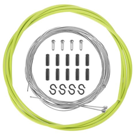 sourcing map Fahrrad Schaltzug Gehäuse Set Universal Fahrrad Bremse Schalthebel Getriebe Kabel Radfahren Schaltdraht Gehäuse Ersatz Kit für Road Mountain Fahrrad Radfahren Grün