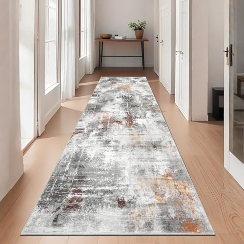 SHACOS Langer Teppich Läufer Flur 80x200 cm, Abstrakt Teppich Flur Läufer rutschfest, Küchenteppich Waschbar, Flurteppich Läufer Lang Flurläufer Modern Teppichläufer für Flur, Wohnzimmer, Küche, Bunt
