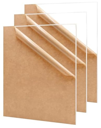 Purzen Acrílico Transparente Metacrilato Plancha se Pueden Utilizar para una Gama de proyectos de Bricolaje y Profesionales,1mmx400x400mm,1mmx600x600mm