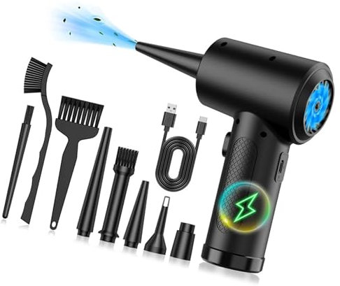 Plumeau à air comprimé 50 000 tr/min, batterie 6000 mAh, souffleur sans fil pour clavier rechargeable