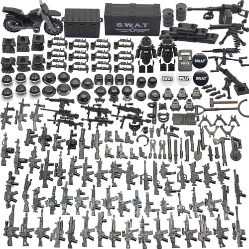 Jeux d'équipement de l'armée, jouets de bloc de construction d'équipe Swat, jeux d'armes spéciales de style soldat militaire, kit d'accessoires d'armes militaires, accessoires compatibles avec