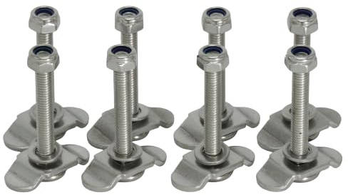 8x Schraubfitting Airlineschiene EDELSTAHL V2A M8x50 Endbeschlag für Zurrschienen Fitting Verschraubung Airline