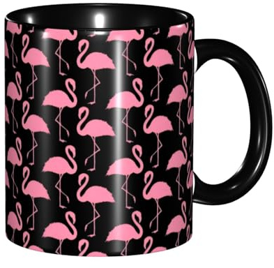 Anceky Pinks Flamingo Keramik-Kaffeebecher, 325 ml, mikrowellengeeignet, Trinkbecher, Teetassen für Damen und Herren