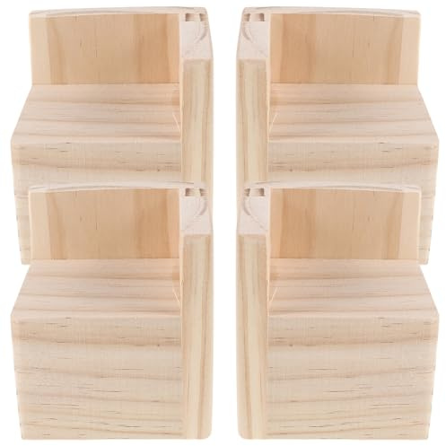WRITWAA Babybett Erhöhung 5cm Holz Möbelfüße 4 Stück mit Bodenschutz Stabile Bettgestell Beine für Babybetten und Sofamöbel