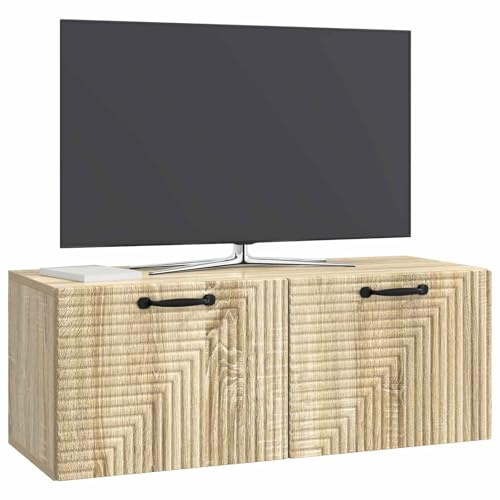 vidaXL Wandmontierter TV-Schrank Sonoma-Eiche 78,5 x 31 x 30 cm, Wohnzimmer, moderner rechteckiger Stauraum, wandmontierte Medienkonsole, platzsparendes Möbel für Dein Zuhause