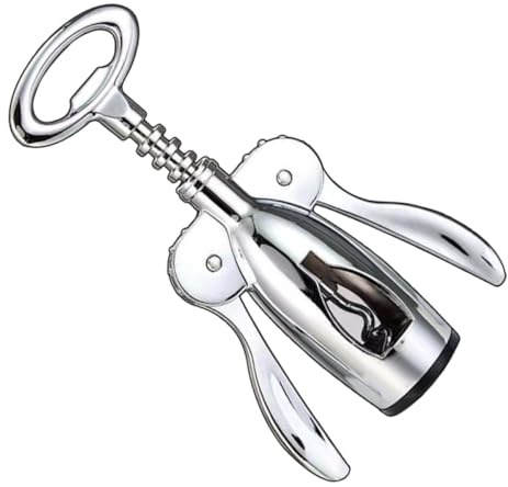 PartyKindom Sacacorchos de Acero Inoxidable para Vino Tinto y Cava Abrebotellas Multifuncional con Diseño Ergonómico y Superficie Lisa para Uso Casa Regalo
