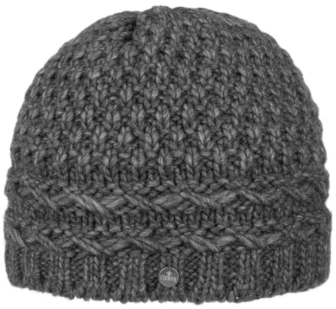 LIERYS Pinea Beanie Strickmütze Zopfrand meliert Mehrfarbig Made in Germany Damen Herbst Winter