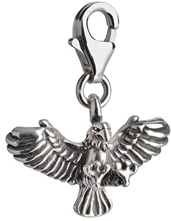 7K Unisex Charm Anhänger Adler aus 925 Sterling Silber (20x13mm)
